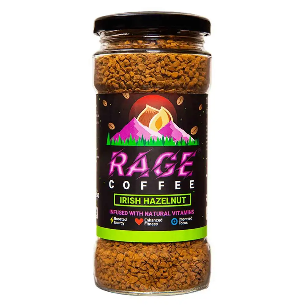 Rage Coffee Premium Arabica Instant Coffee,  100 g  Irish Hazelnut