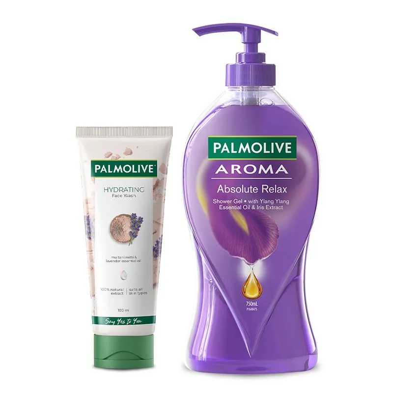 Palmolive Aroma Therapy Absolute Relax Shower Gel & Palmolive Hydrating Gel Face Wash