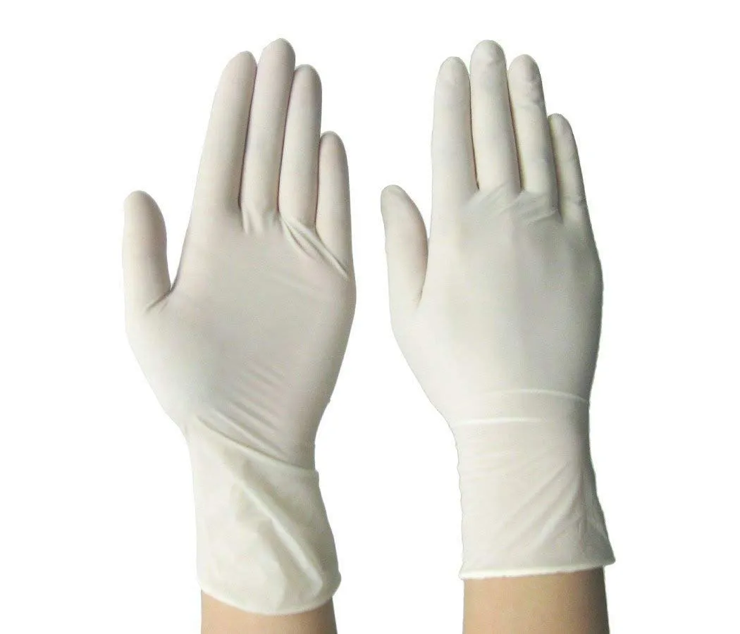 Lenora Non Sterile Latex Examination Gloves Pre Powdered - Pack of 100