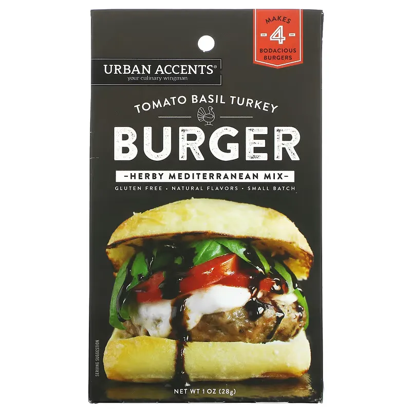 Tomato Basil Turkey Burger, Herby Mediterranean Mix, 1 oz (28 g)