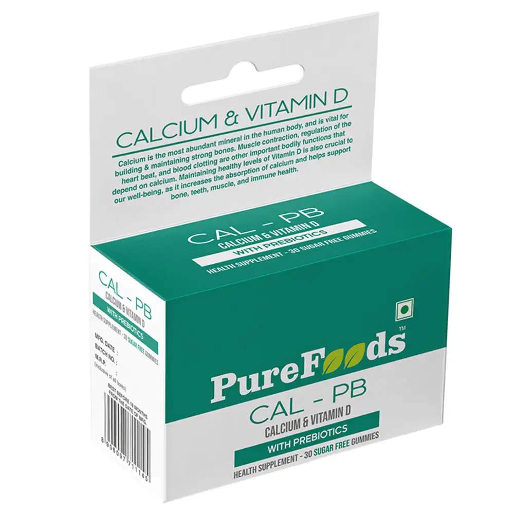 PureFoods CAL-PB Calcium + Vitamin D,  30 gummies  Mango