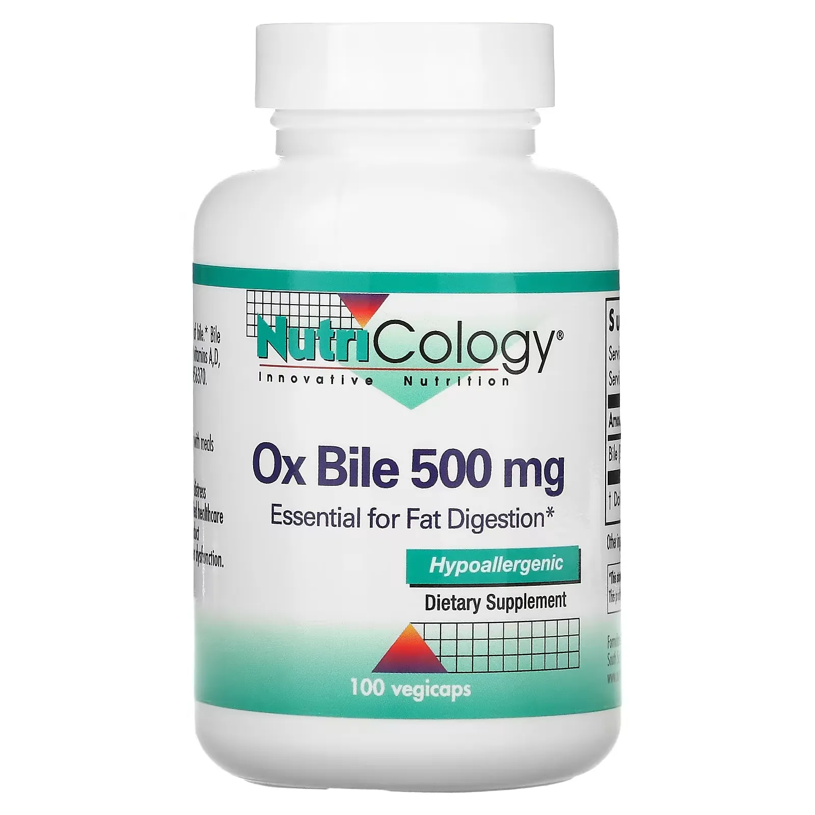 Ox Bile, 500 mg, 100 Vegicaps