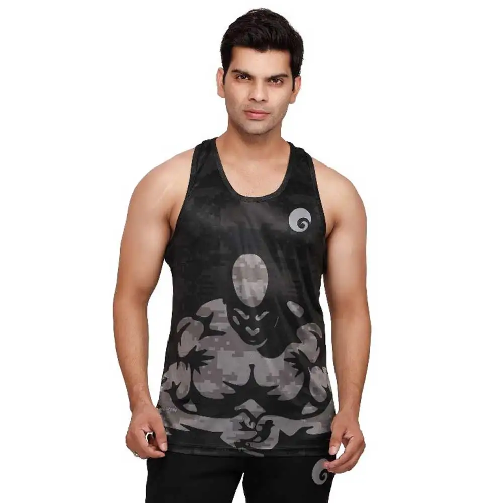 Omtex Muscle Tanks for Men,  Black  Small