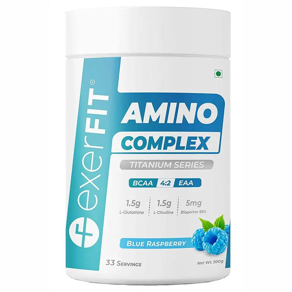 exerFIT Amino Complex,  1.1 lb  33 Servings  Blue Raspberry