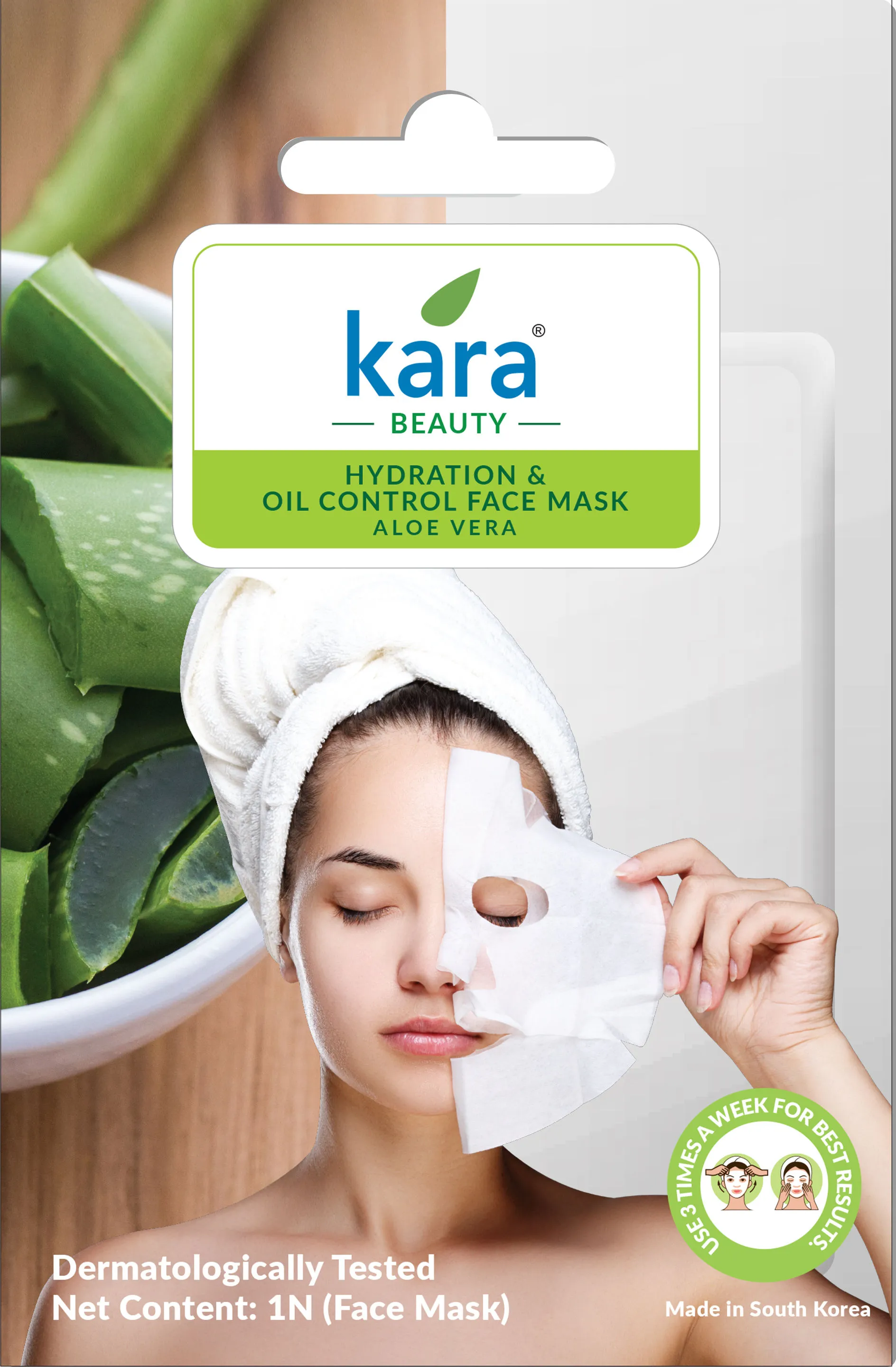 Kara Hydration And Oil Control Aloe Vera Face Mask - 1N