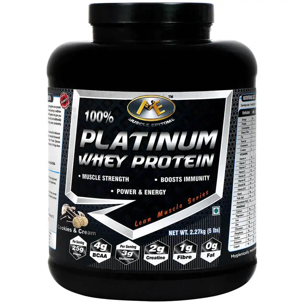 Muscle Epitome 100% Platinum Whey Protein,  5 lb  Cookies & Cream