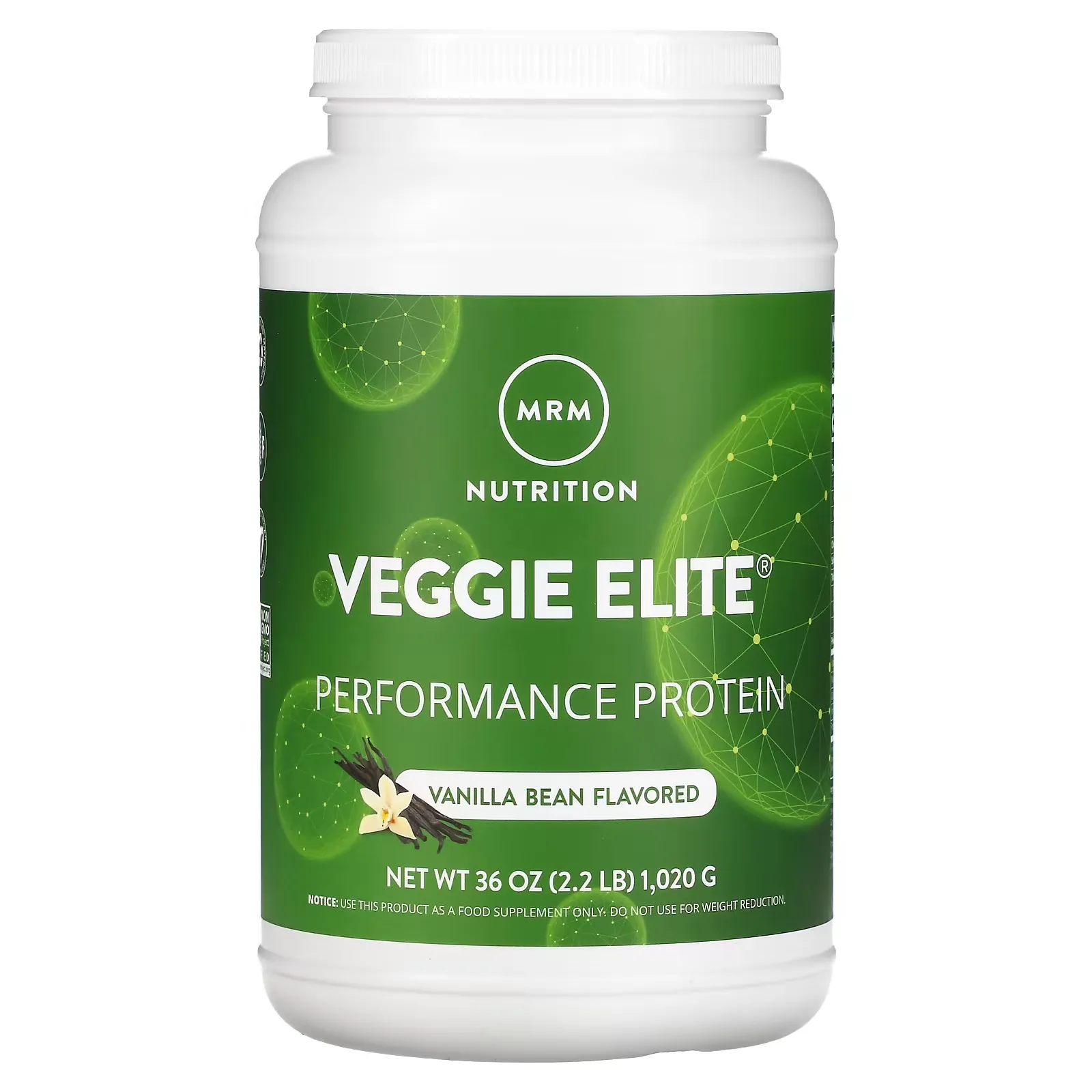 Veggie Elite, Performance Protein, Vanilla Bean, 2.2 lb (1,020 g)