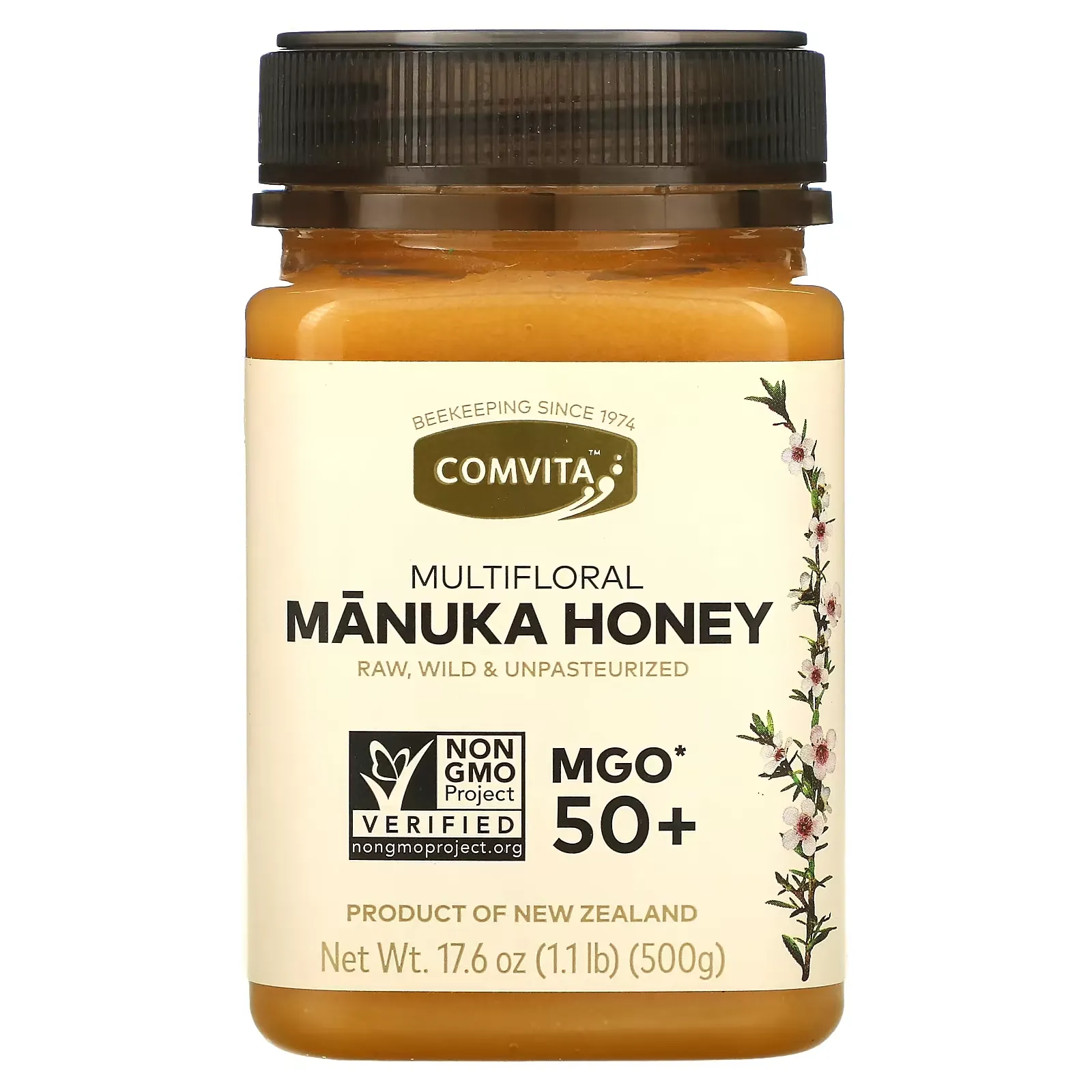 Raw, Multifloral Manuka Honey, MGO 50+, 17.6 oz (500 g)