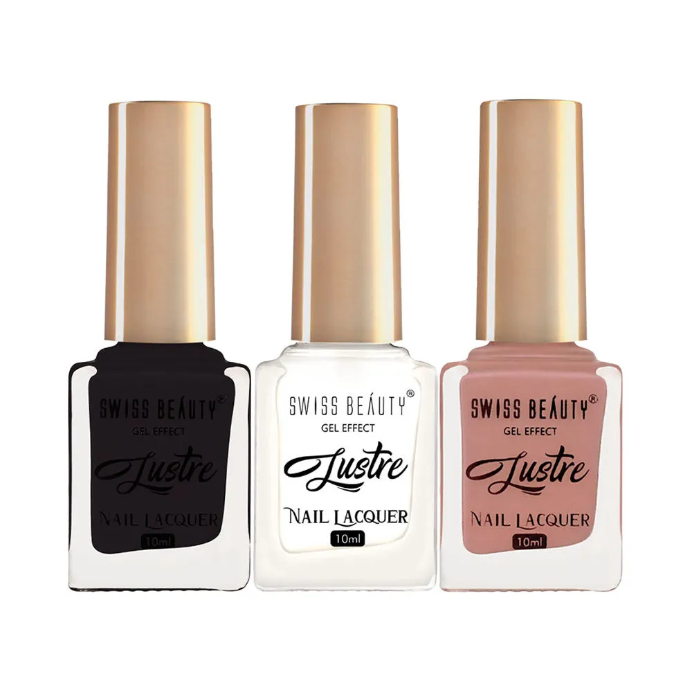 Swiss Beauty Gel Effect Lustre Nail Lacquer Pack Of 3