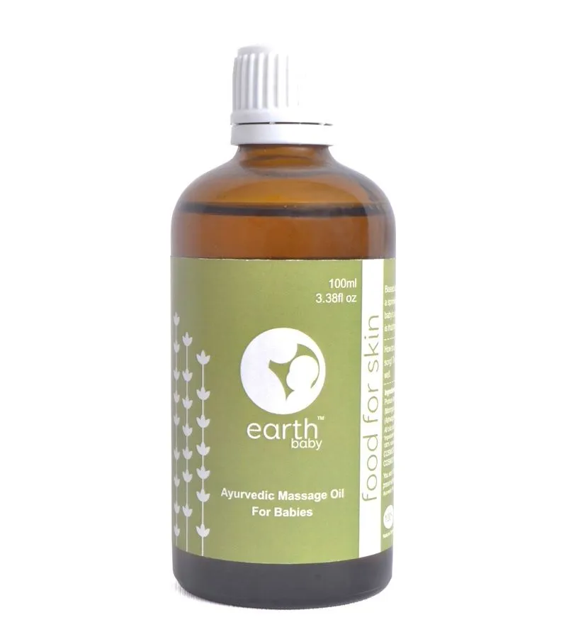 earthBaby Ayurvedic Baby Massage Oil, Certified 100% Natural Origin