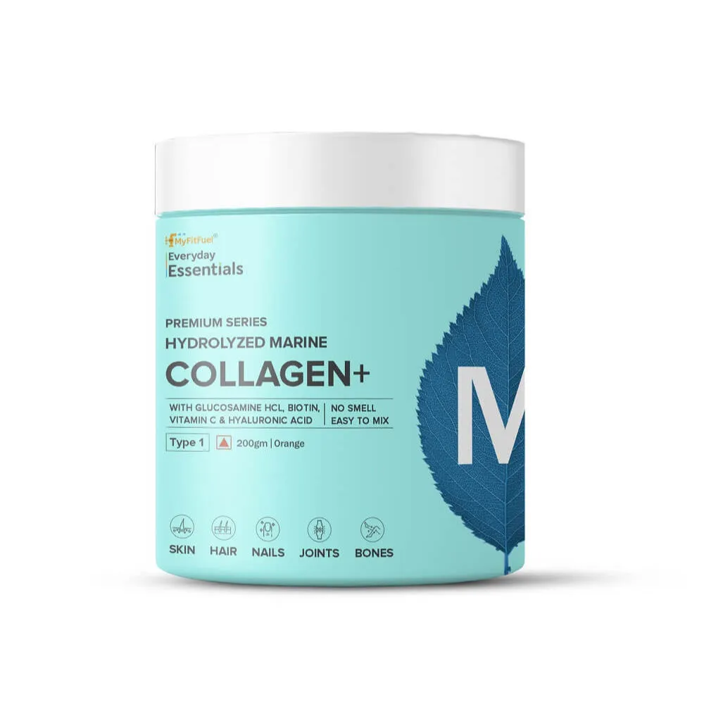 MyFitFuel Hydrolyzed Marine Collagen+ Hyaluronic Acid Biotin Vitamin C for Skin Hair Nails