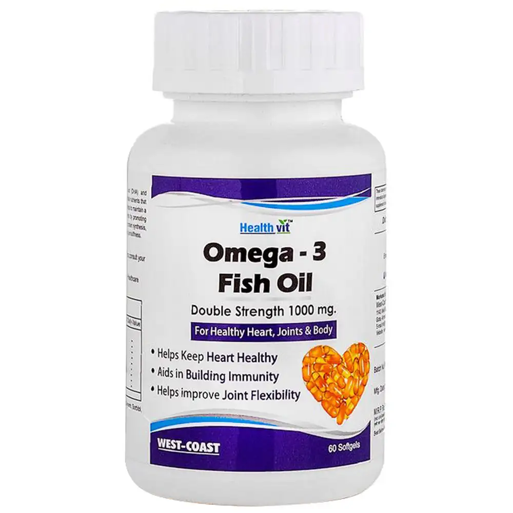 Healthvit Omega-3 Fish Oil 1000 mg,  60 softgels