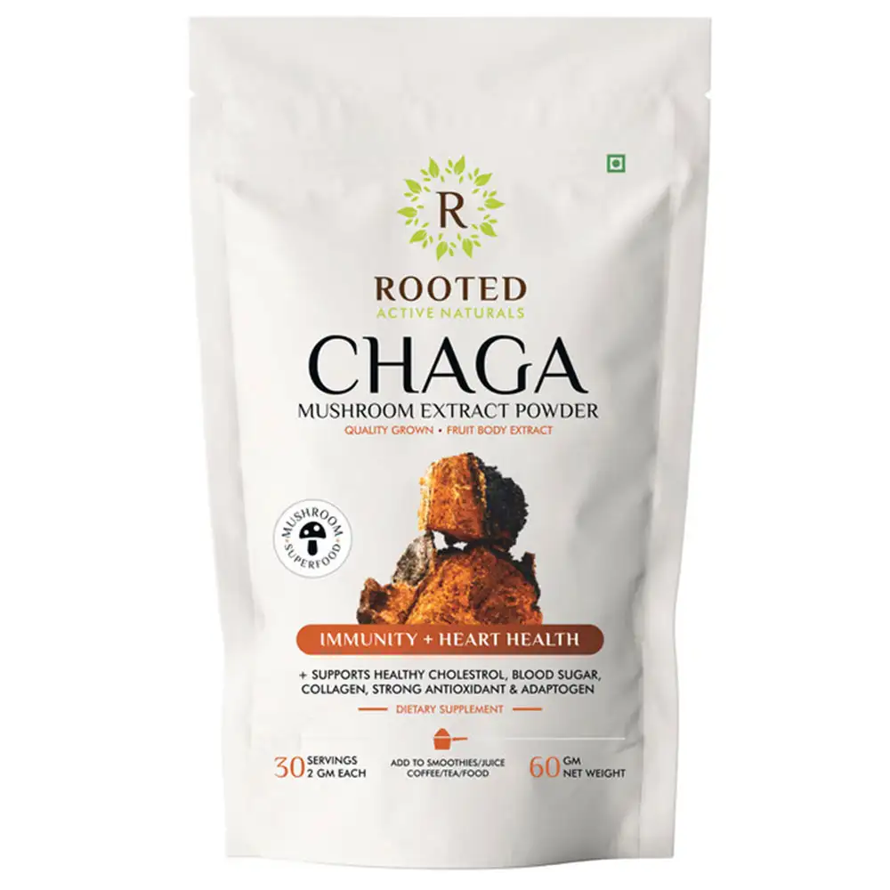 Rooted Active Naturals Chaga Mushroom Extract Powder,  60 g