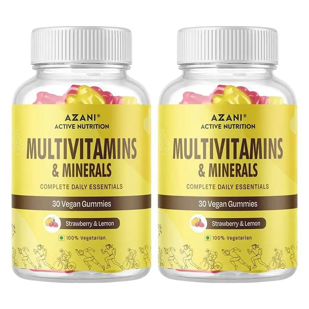 Azani Active Nutrition Multivitamin & Minerals,  30 gummies  Strawberry & Lemon (Pack of 2)