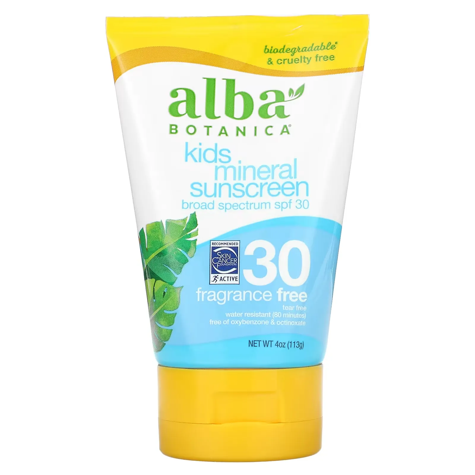 Kids, Mineral Sunscreen, SPF 30, Fragrance Free, 4 oz (113 g)