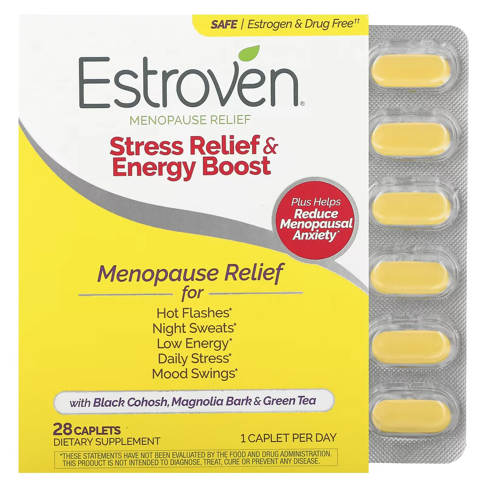 Menopause Relief, Stress Relief & Energy Boost, 28 Caplets