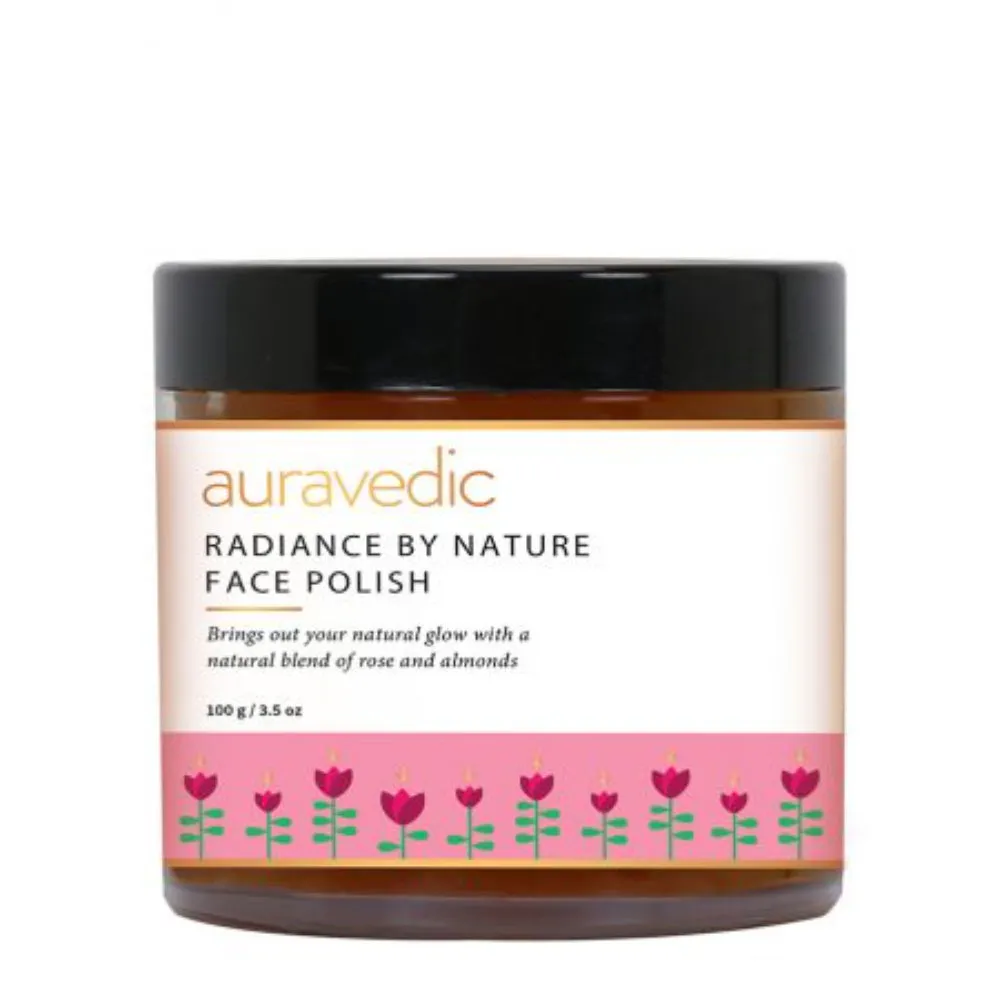 AuraVedic Radiance by Nature Face Polish - Rose Almond with Saffron Scrub