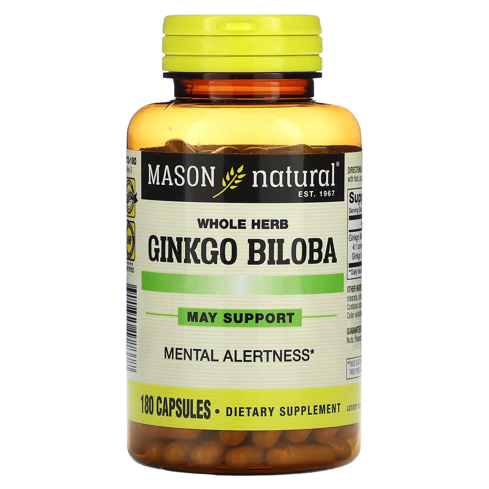 Whole Herb Ginkgo Biloba, 180 Capsules