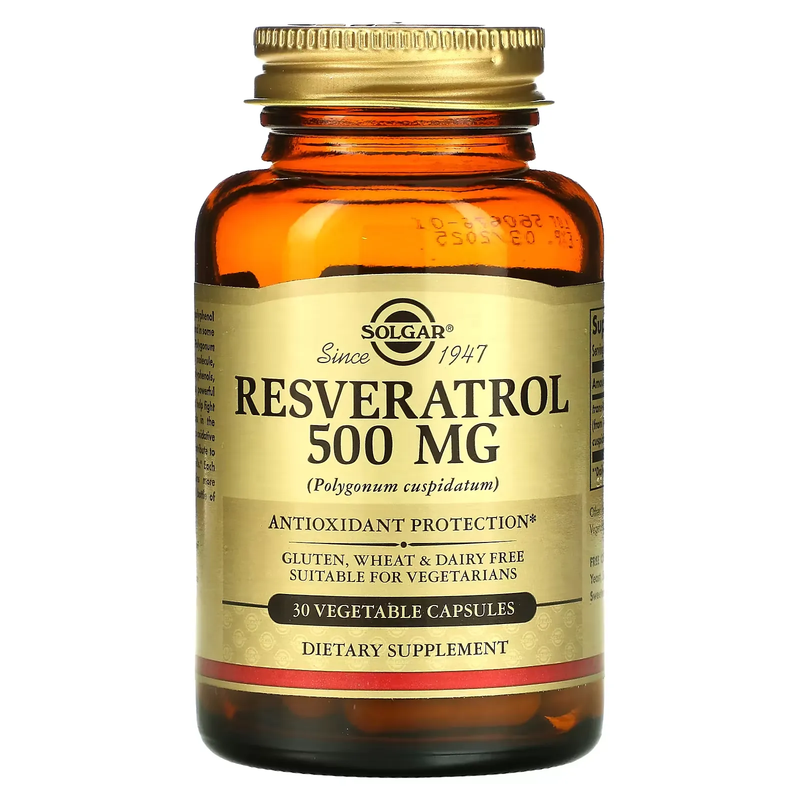 Resveratrol, 500 mg, 30 Vegetable Capsules