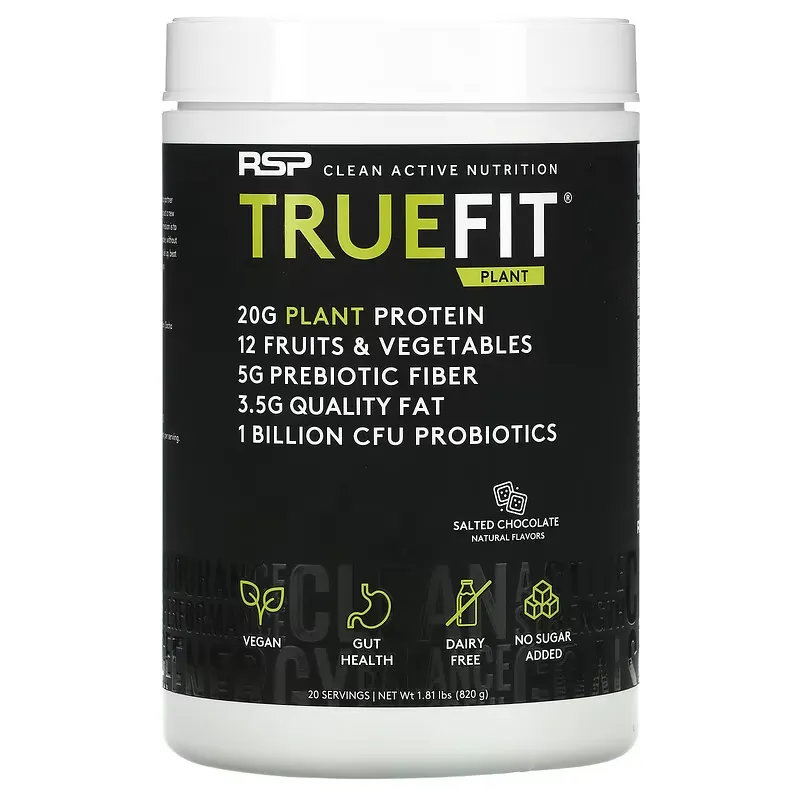 TrueFit Plant Protein Shake, Salted Chocolate, 1.81 lbs (820 g)