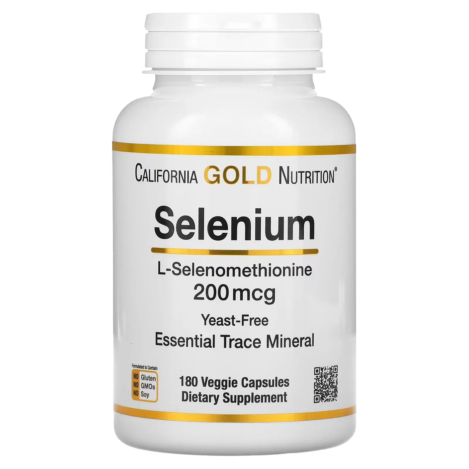 Selenium, Yeast-Free, 200 mcg, 180 Veggie Capsules