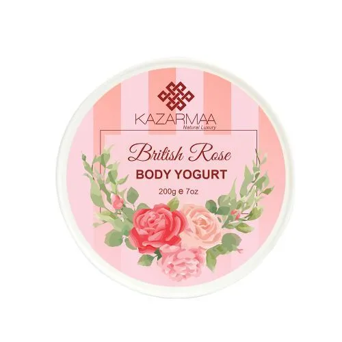 Kazarmaa British Rose Body Yogurt - Intense Moisturiser With Rich Argon Oil And Shea Butter