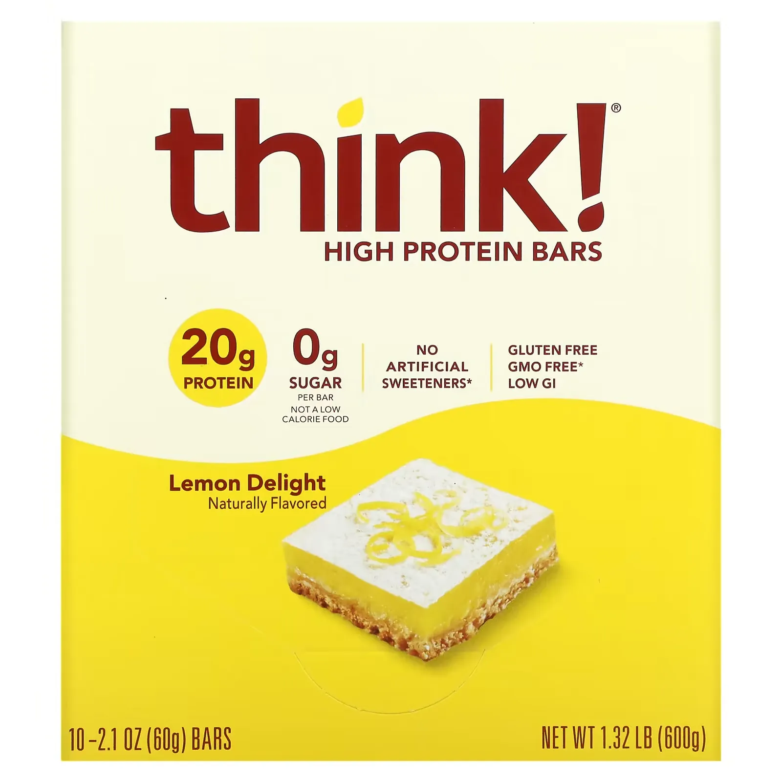 High Protein Bars, Lemon Delight, 10 Bars, 2.1 oz (60 g) Each