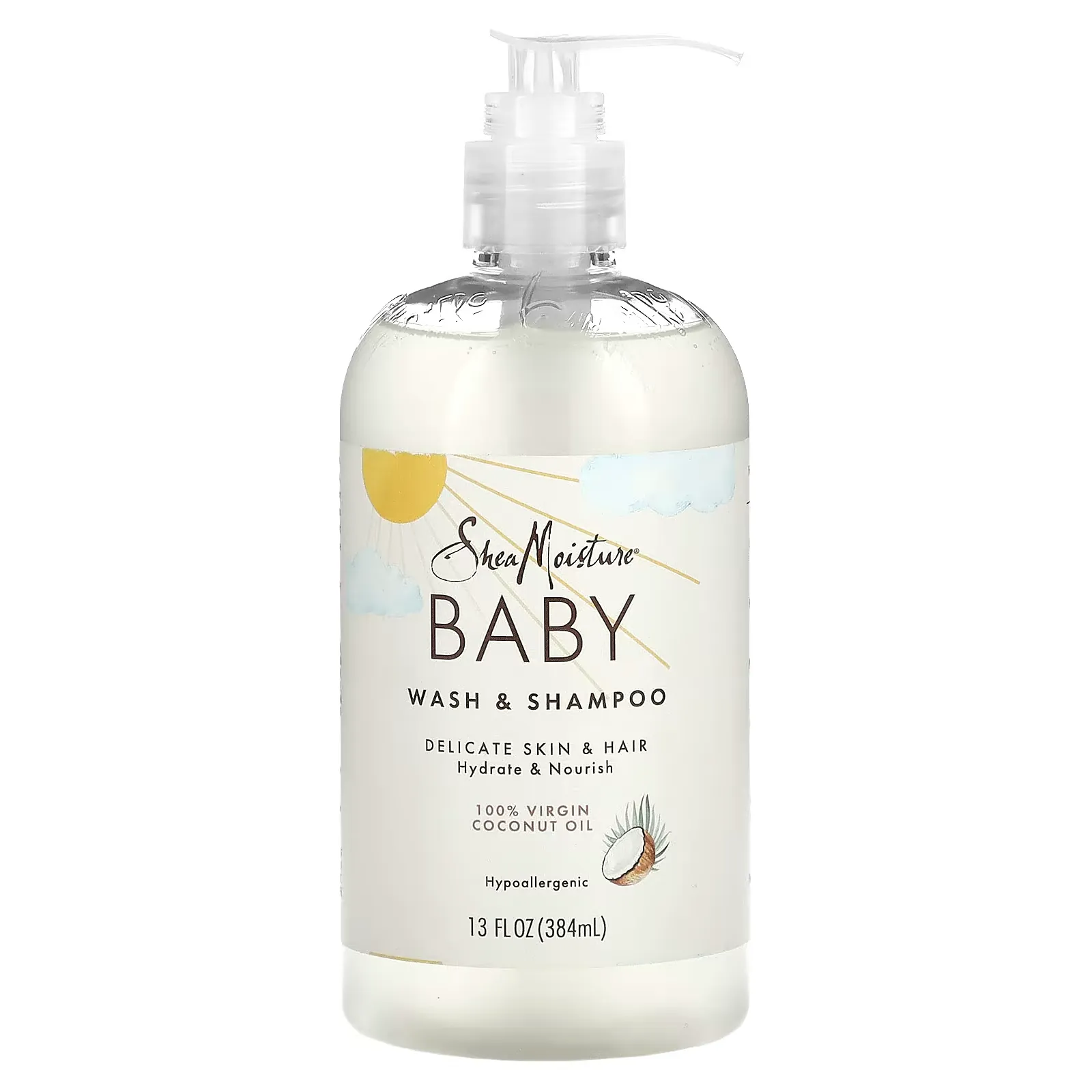 Baby Wash & Shampoo, 100% Virgin Coconut Oil, 13 fl oz (384 ml)