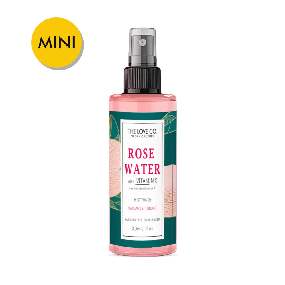 The Love Co. Organic Luxury Rose Water with Vitamin C Mist Toner