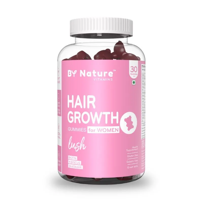 By Nature Hair Growth Gummies For Women With Biotin, Hibiscus & Shatavari