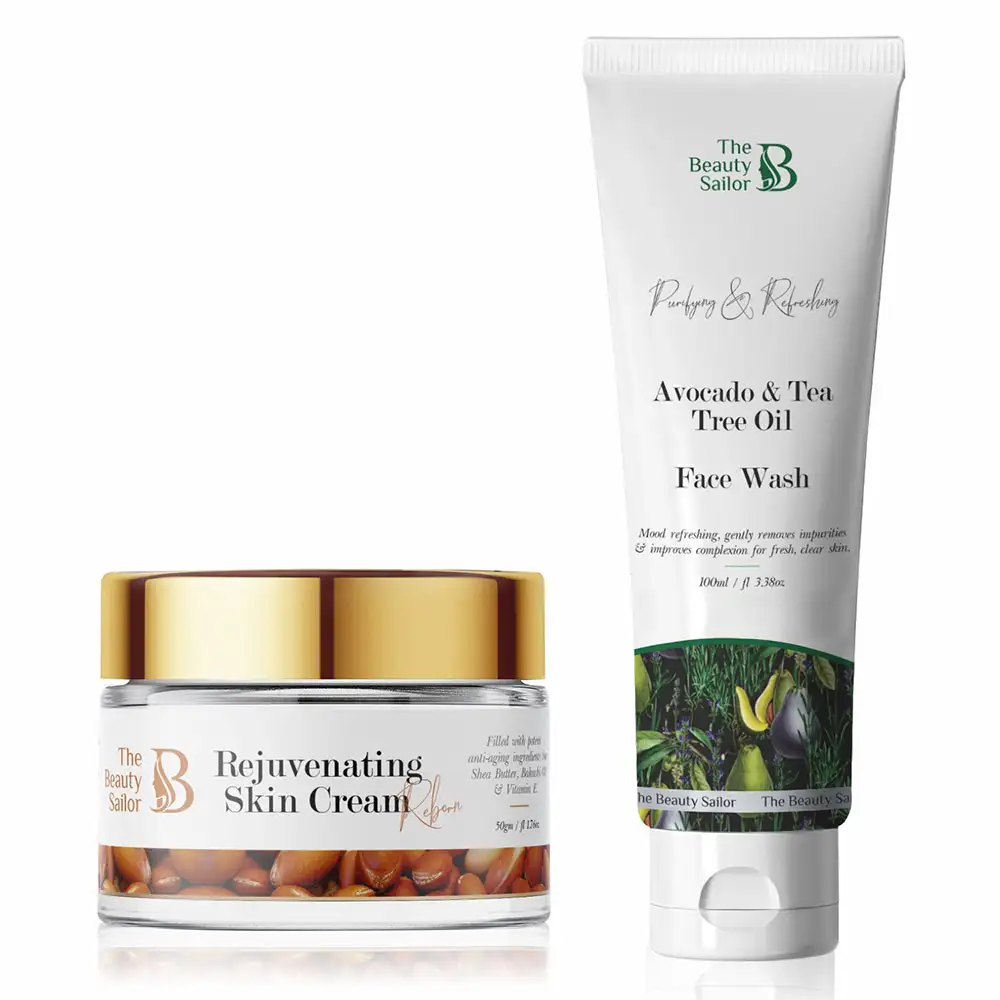 The Beauty Sailor Rejuvenating Skin Cream 50 g & Avocado & Tea Tree Oil Face Wash Combo,  100 ml  Anti Ageing