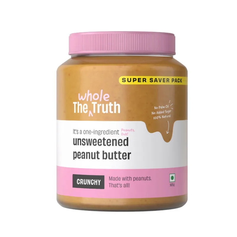 The Whole Truth - Unsweetened Peanut Butter - Crunchy - Super Saver Pack