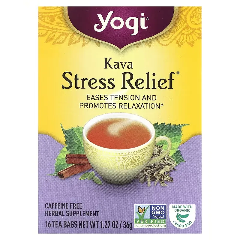 Kava Stress Relief, Caffeine Free, 16 Tea Bags, 1.27 oz (36 g)