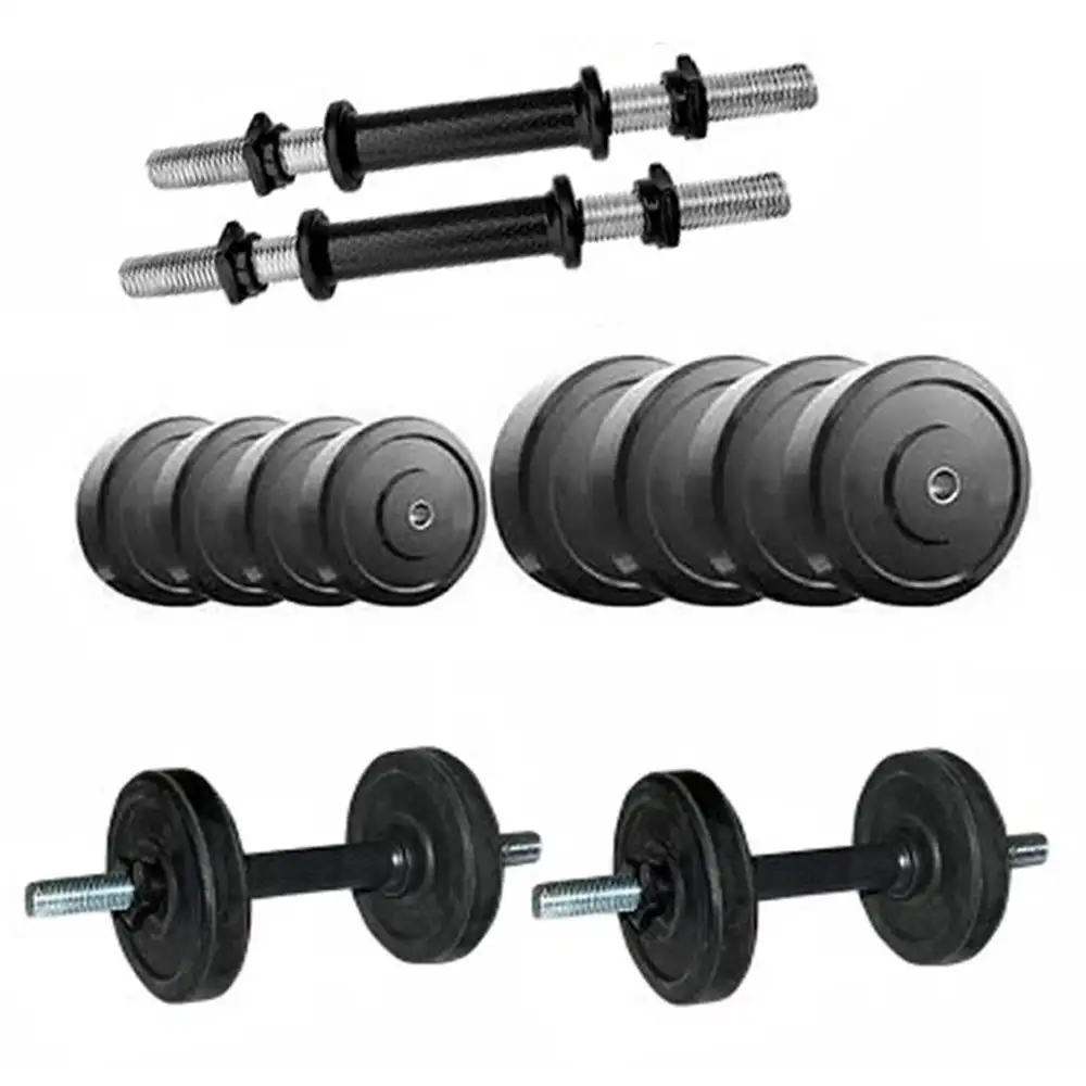 HUSTLE FITNESS PVC Adjustable 8Kg Dumbbell Set,  Black  2 kg