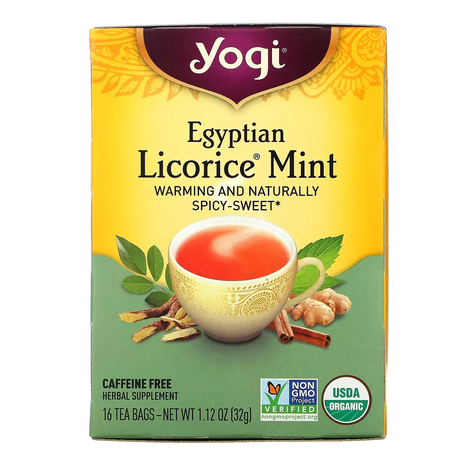 Egyptian Licorice Mint, Caffeine Free, 16 Tea Bags, 1.12 oz (32 g)