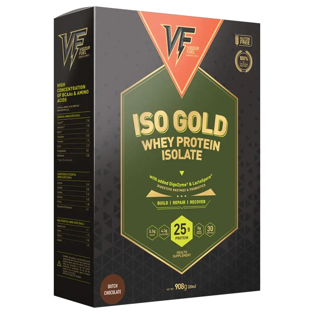 Vigour Fuel Iso Gold Whey Protein Isolate,  2 lb  Dutch Chocolate