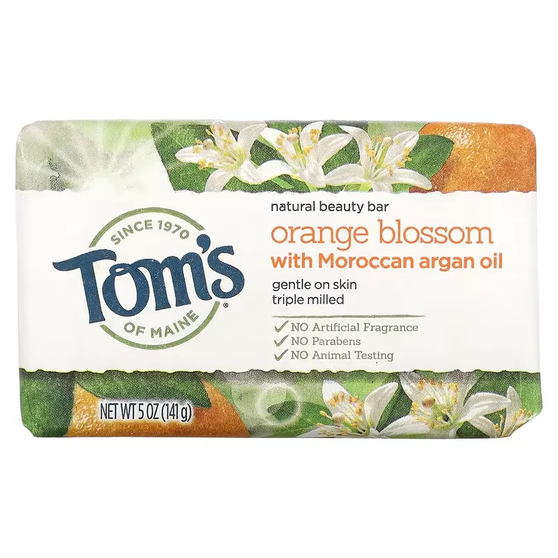 Natural Beauty Bar Soap, Orange Blossom with Moroccan Argan Oil, 5 oz (141 g)