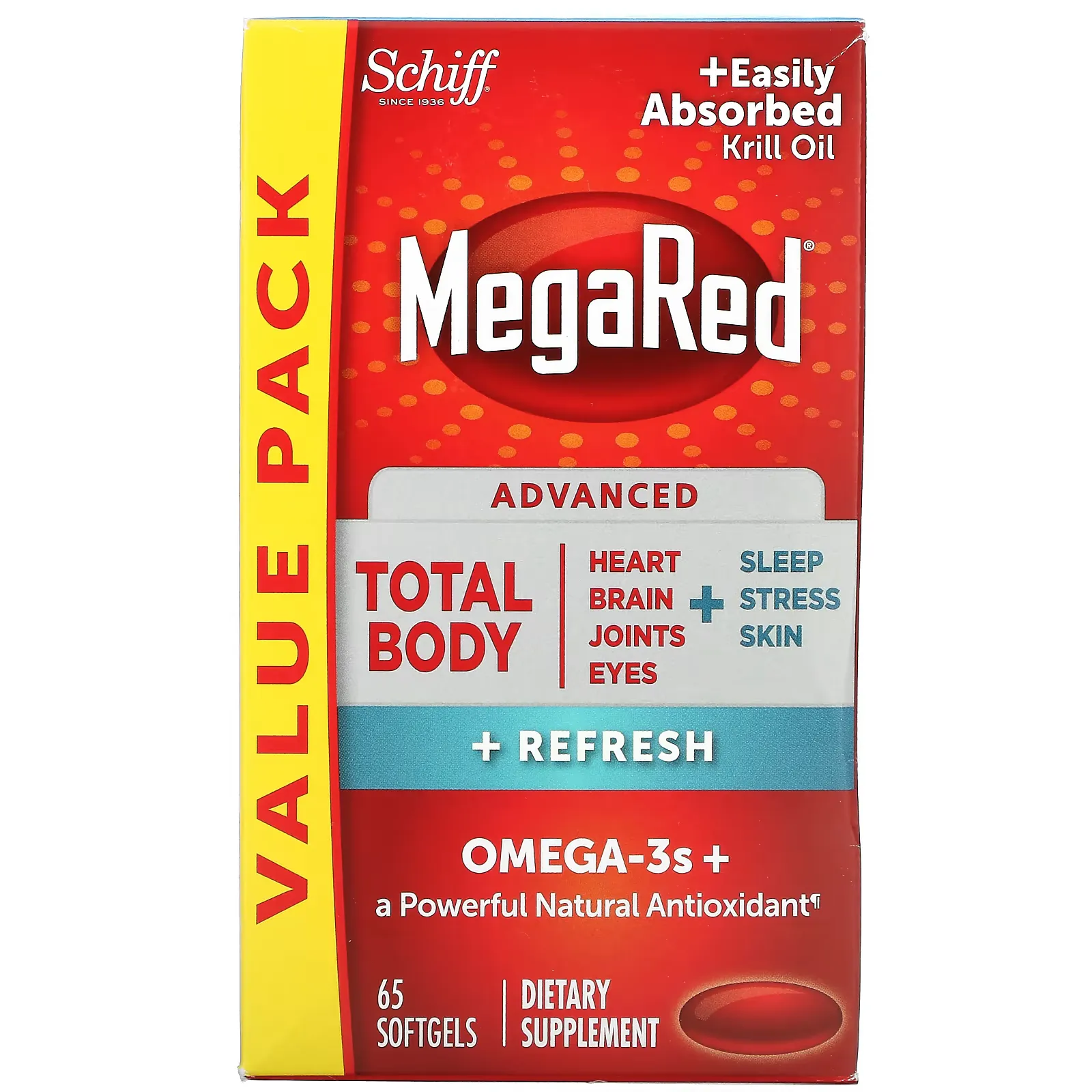 MegaRed, Advanced Total Body + Refresh,  65 Softgels