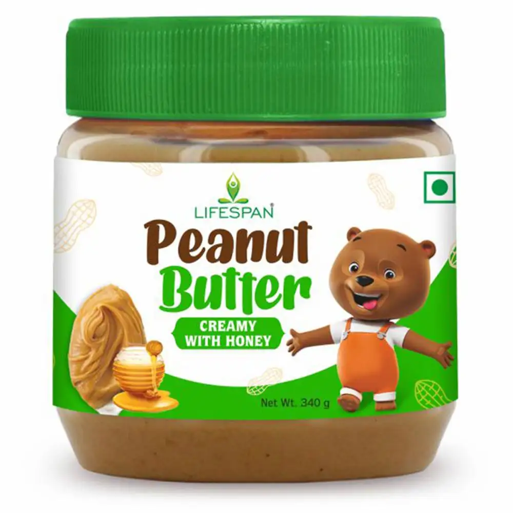 Lifespan Peanut Butter,  340 g  Creamy with Honey