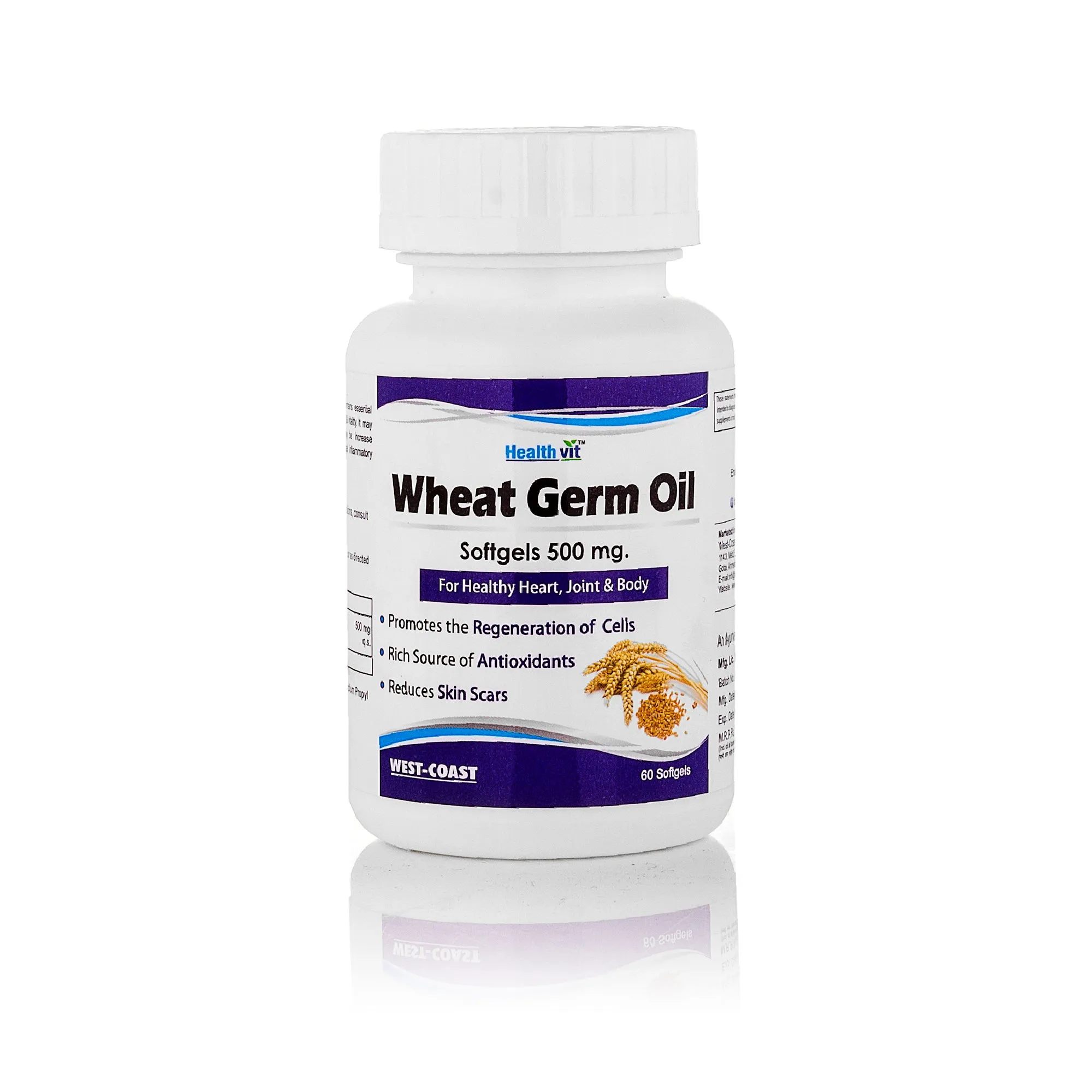 HealthVit Wheat Germ Oil Softgels 500mg 60 Softgels