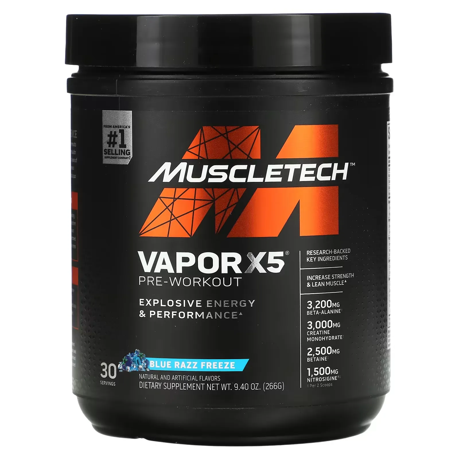 VaporX5, Pre-Workout, Blue Razz Freeze, 9.4 oz (266 g)