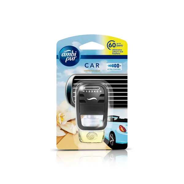 Ambi Pur Vanilla Bouquet Car Vent Air Freshener Starter Kit