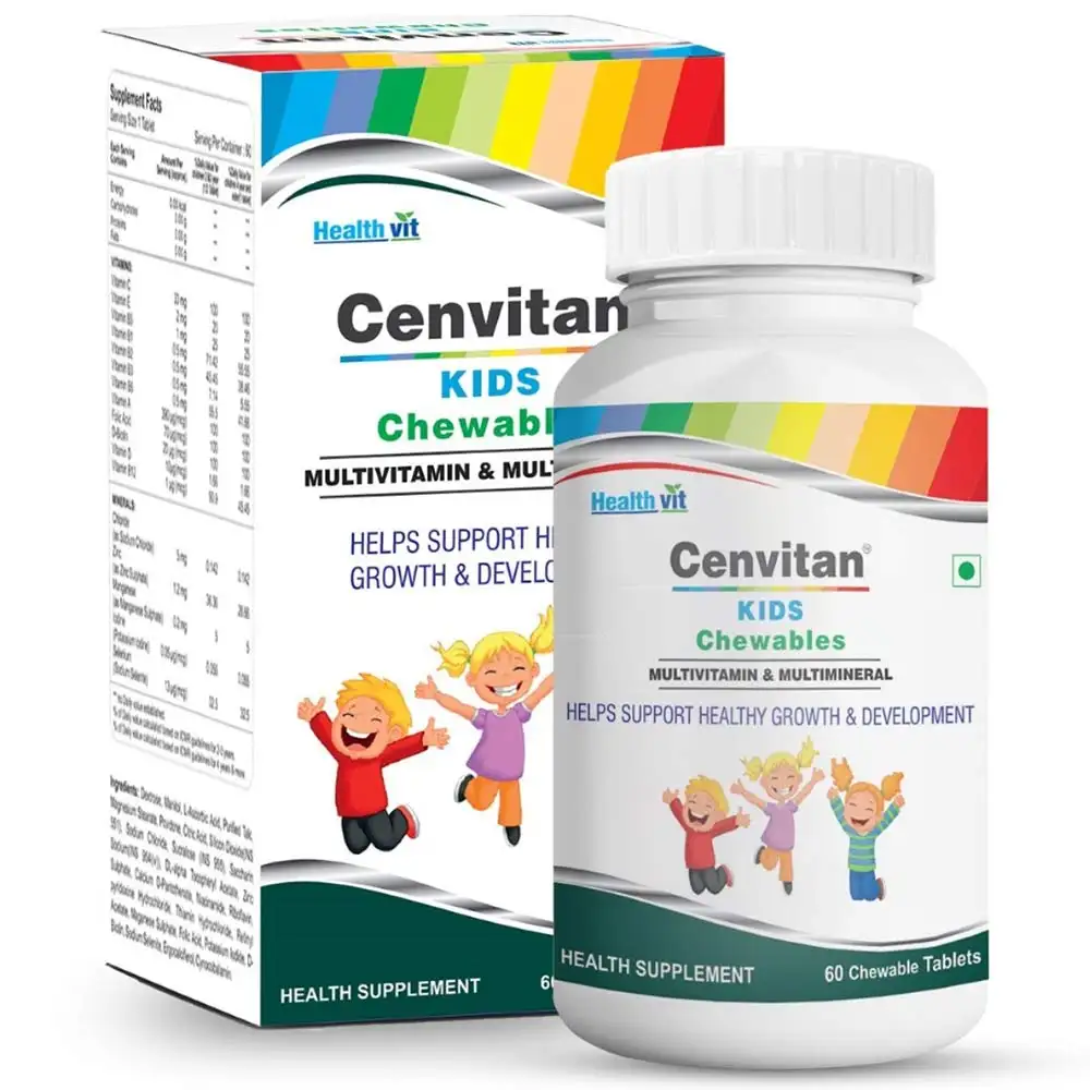 Healthvit Cenvitan Kids Multivitamin & Multimineral,  60 chewable tablet(s)  Orange