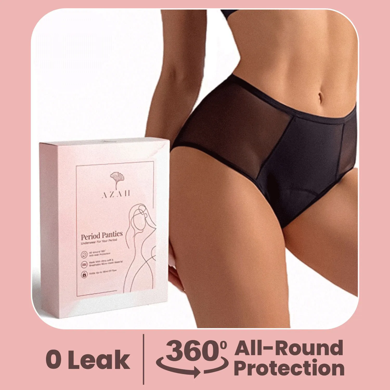 Azah Period Panties for Women - Size XX-Large | Leak Proof Protection | Breathable Panties