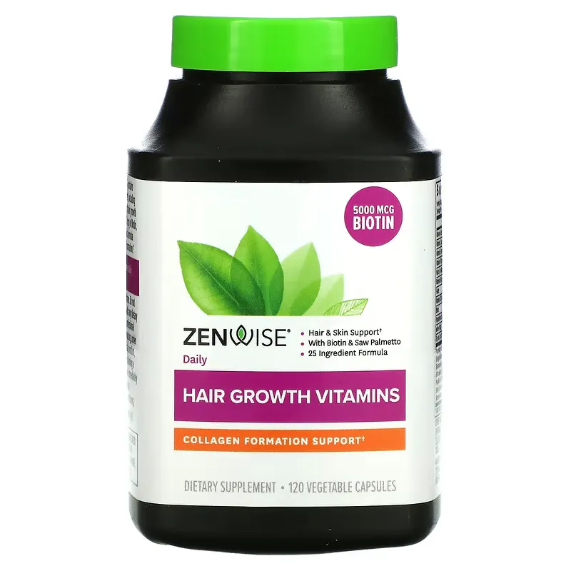 Hair Growth Vitamins, 120 Vegetable Capsules