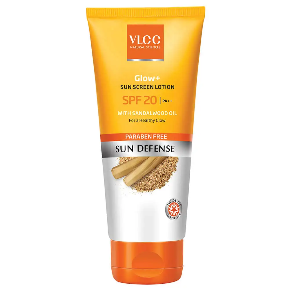 VLCC Glow+  Sun Screen Lotion,  100 ml  with Sandalwood Oil