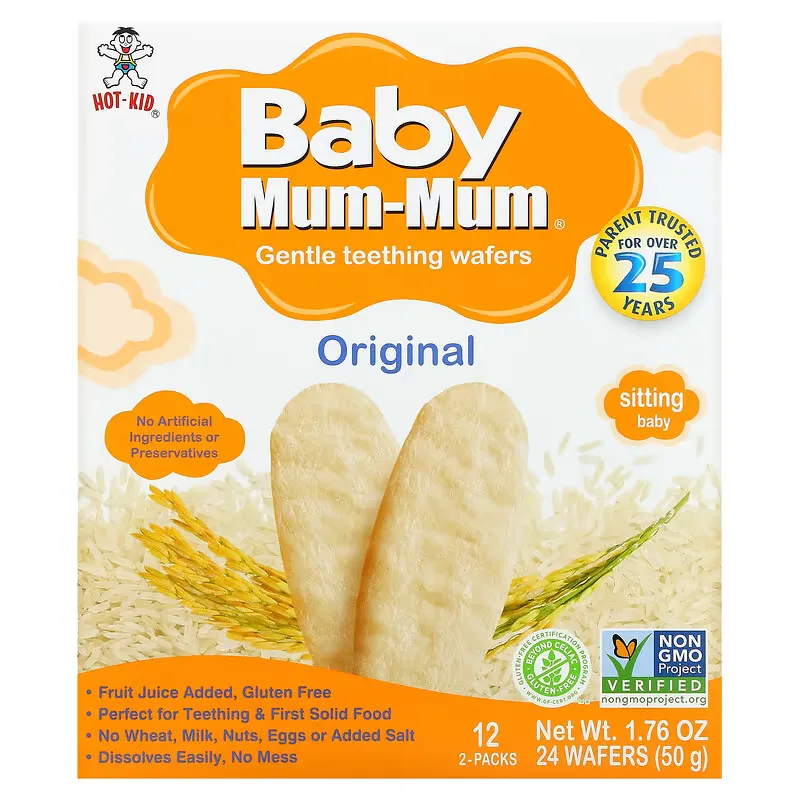 Baby Mum-Mum, Gentle Teething Wafers, Original, 12 Packs, 2 Wafers Each