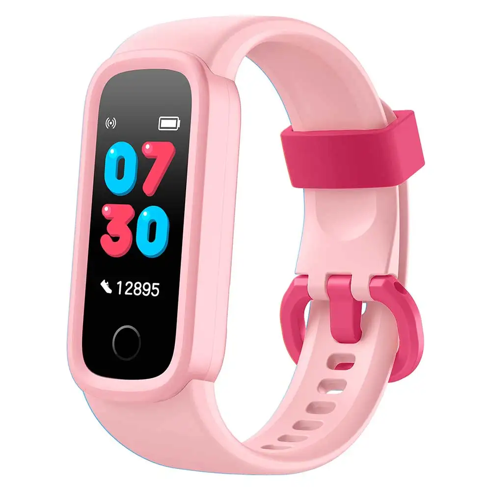 Noise Champ Smart Band for Kids with 7 Alarms,  Candy Pink