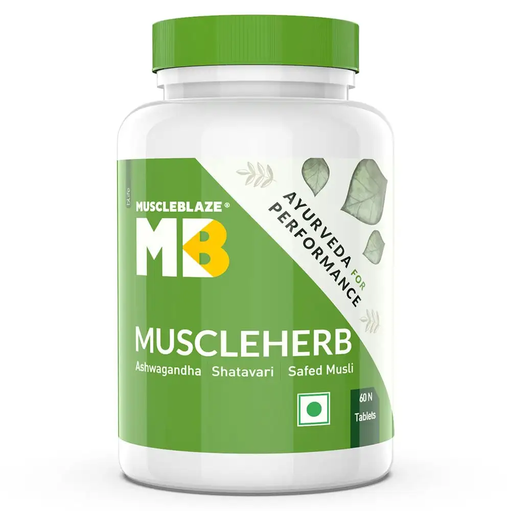 MuscleBlaze Ayurveda for Performance - MuscleHerb with Ashwagandha, Shatavari & Safed Musli,  60 tablet(s)  Unflavoured