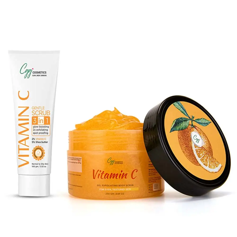 CGG Cosmetics Vitamin C Body & Gentle Scrub Combo,  2 Piece(s)/Pack  for All Types of Skin